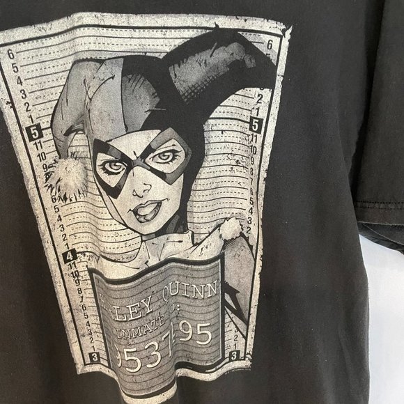 Harley Quinn DC Comics mug shot short sleeve crew neck unisex tee size Large - Picture 7 of 7